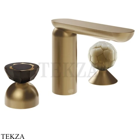 Gessi Perle Смеситель для раковины на 3 отв., без гарнитура 74848-726, бронза Brushed