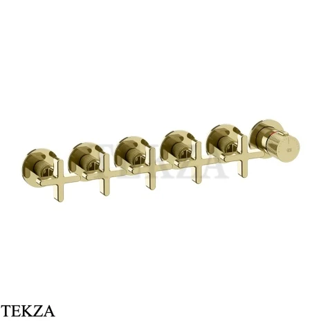 Gessi INCISO SHOWER Термостатический смеситель, 5 потоков, внешняя часть 58440-710, Brass PVD