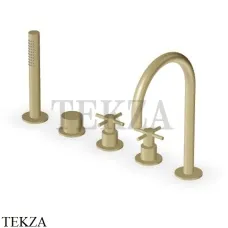 Zucchetti Helm Смеситель на борт ванны с гарнитуром ZHM511.XP31, brushed british gold PVD