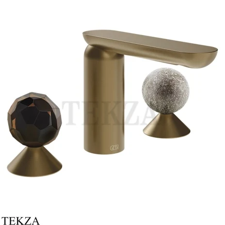 Gessi Perle Смеситель для раковины на 3 отв., без гарнитура 74265-791, бронза Deep