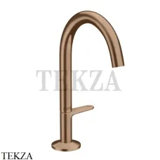 Axor ONE Смеситель для раковины Select 170, гарнитур Push‑Open 48020310, Brushed Red Gold