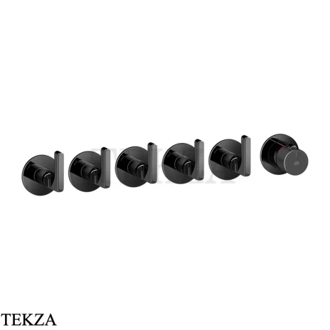 Gessi INCISO SHOWER Термостатический смеситель, 5 потоков, внешняя часть 58340-706, Black Metal PVD