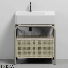 CIELO MARCEL Консоль напольная с ящиком Tinto naturale, раковина белый глянец