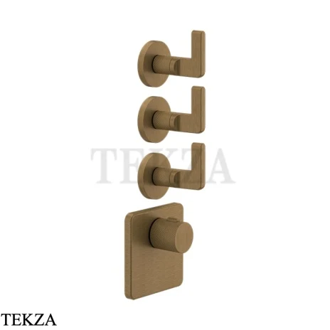Gessi INCISO WELLNESS Термостат 3 выхода, внешняя часть 58216-713, Antique Brass