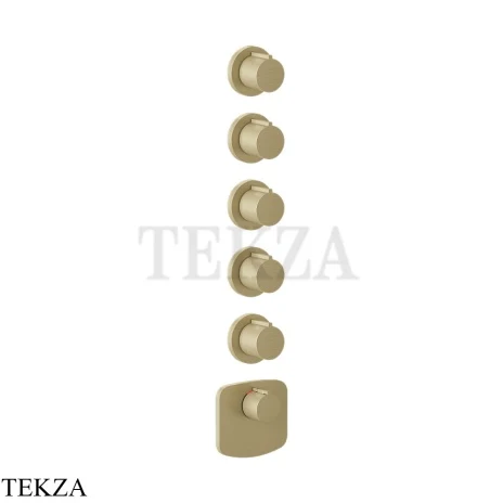 Gessi Ingranaggio-Anello Термостат для душа, 5 потоков, внешняя часть 43240-727, Brushed Brass PVD