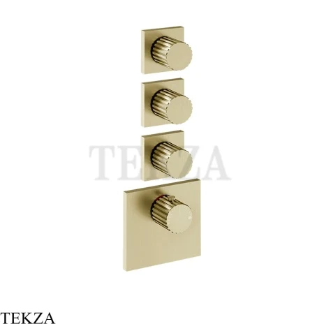 Gessi Incastri Термостат для душа 3 потока, внешняя часть 75306-727, шампань Brushed