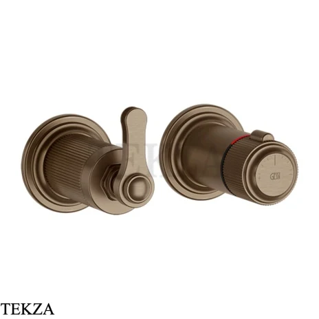 Gessi VENTI20 Термостат для душа, 3 потока, внешняя часть 65237-761, Coffee Bronze Br. PVD