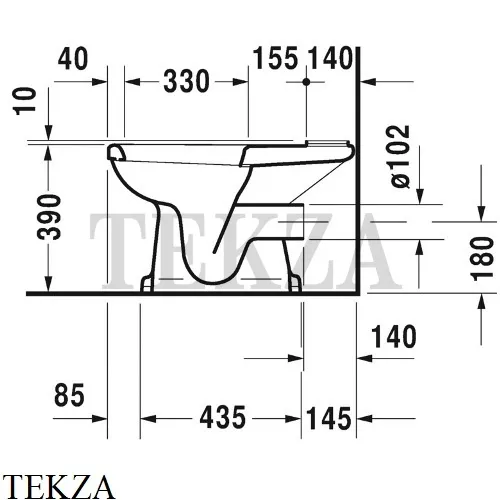 Duravit 1930 Series Унитаз комбинированный 0227090000, сток горизонтальный, сиденье микролифт SoftClose, белый глянец