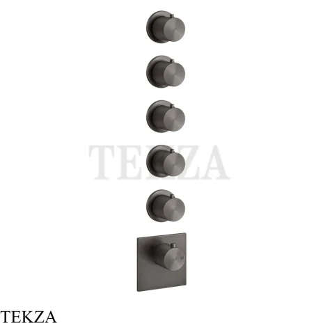 Gessi 316 WELLNESS Термостат 5 выходов, внешняя часть 54510-707, Black Metal Brushed PVD