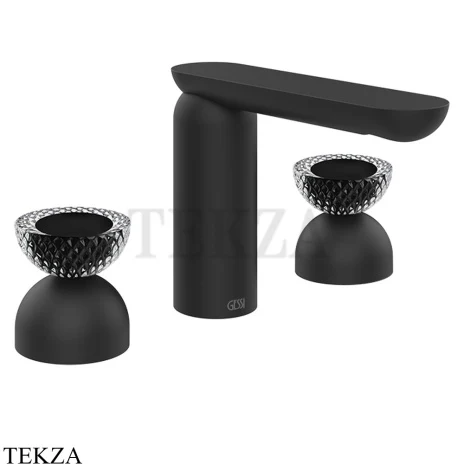 Gessi Perle Смеситель для раковины на 3 отв., без гарнитура 74776-299, черный матовый