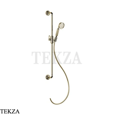 Gessi VENTI20 Штанга в комплекте с душевой лейкой, шланг 65144-710, Brass PVD