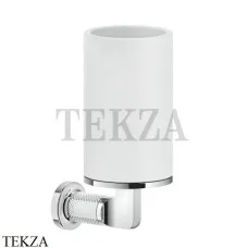 Gessi INCISO accessories Стакан настенный для зубных щеток, белый 58507-031, хром глянец Gessi INCISO accessories Стакан настенный для зубных щеток, белый 58507-031, хром глянец