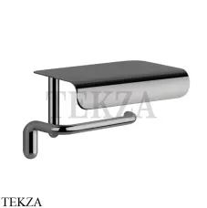 Gessi Goccia Бумагодержатель с крышкой-полкой 38049-124, Black Metal
