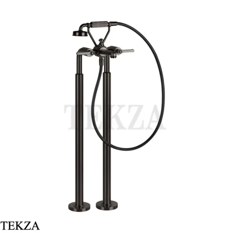 Gessi VENTI20 Смеситель для ванны напольный с гарнитуром 65128-707, Black Metal Brushed PVD