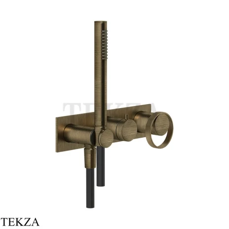Gessi ANELLO Смеситель для душа 2 потока, с гарнитуром, внешняя часть 63343-713, Antique Brass