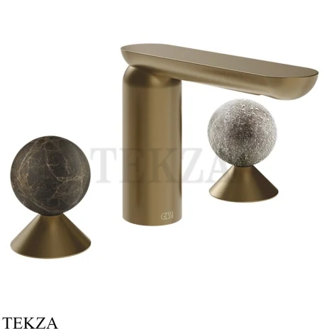 Gessi Perle Смеситель для раковины на 3 отв., без гарнитура 74165-791, бронза Deep