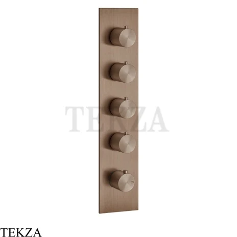 Gessi 316 WELLNESS Термостат 4 выхода на планке, внешняя часть 54518-708, Copper Brushed PVD