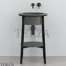 CIELO CATINO TONDO Консоль с керамической раковиной, Cemento-черный
