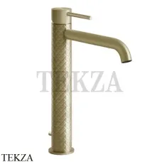 Gessi 316 INTRECCIO Смеситель для раковины, длинный излив с донным клапаном 54103-727, Brushed Brass