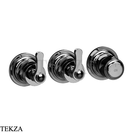 Gessi VENTI20 Термостат для душа, 2 потока, внешняя часть 65334-706, Black Metal PVD