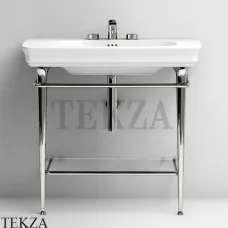 ArtCeram CIVITAS Металлическая консоль для раковины, с полкой стекло CIA009 71, хром глянец ArtCeram CIVITAS Металлическая консоль для раковины, с полкой стекло CIA009 71, хром глянец