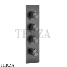 Gessi 316 WELLNESS Термостат 3 выхода на планке, внешняя часть 54516-707, Black Metal Brushed