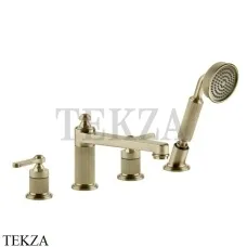 Gessi VENTI20 Смеситель на борт ванны, с гарнитуром 65045-727, Brushed Brass