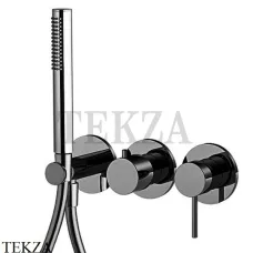 FIMA Carlo Frattini Spillo UP Смеситель для душа, 2 потока с гарнитуром F3049WX8CS, Brushed black chrome