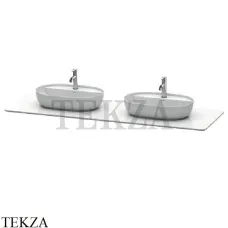 Duravit LUV Столешница-консоль из кварцевого камня под две раковины, белый матовый структурный