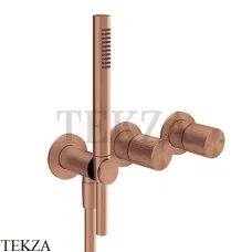 Gessi Habito CESELLO Смеситель для душа с гарнитуром, внешняя часть 70438-708, Copper Brushed