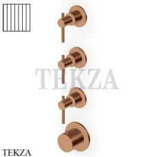 Zucchetti Helm Vertical Термостат для душа на 3 потока, внешняя часть ZHL803.XP91G2, brushed copper PVD
