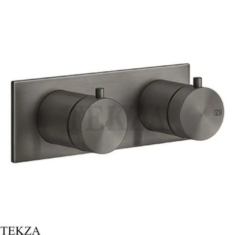 Gessi 316 SHOWER Термостат для душа на 3 выхода, на планке внешняя часть 54036-707, Black Metal Brushed PVD