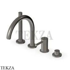 Zucchetti Pan Смеситель для ванны с гарнитуром ZP6502.C51, brushed metal black