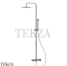 Newform Душевая колонна с термостатом, ручным и верхним душем 69650X.50.050, Stainless steel
