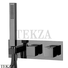 FIMA Carlo Frattini FIT Термостат на 2 потока, с гарнитуром, F3989NX3CS, Brushed black chrome