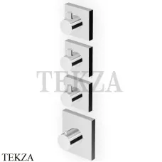 Zucchetti PAN Термостат для душа, 3 выхода, внешняя часть ZP8661, хром глянец