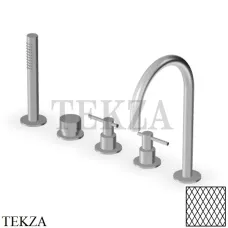 Zucchetti Helm Diagonal Смеситель на борт ванны с гарнитуром ZHL511.XG3, brushed stainless steel