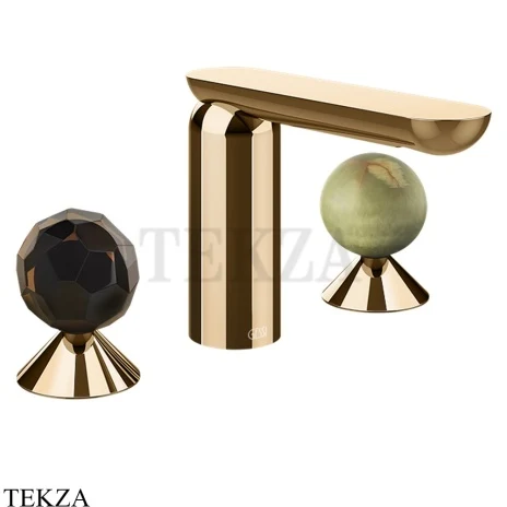 Gessi Perle Смеситель для раковины на 3 отв., без гарнитура 74255-735, бронза глянец