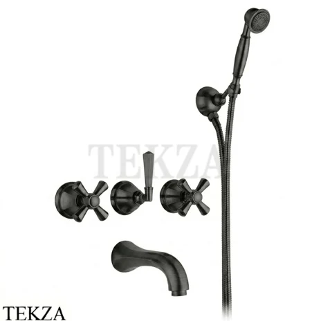 Nicolazzi TEIDE FOUR Смеситель для ванны с душем, внешняя часть, 1903EXTNKN45, Brushed Black Nickel
