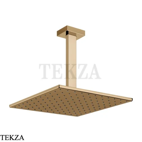Gessi Rettangolo shower Верхний душ с потолочным кронштейном 15186-735, Warm Bronze PVD