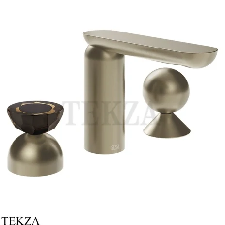 Gessi Perle Смеситель для раковины на 3 отв., без гарнитура 74808-149, нерж. сталь Brush / никель Brushed