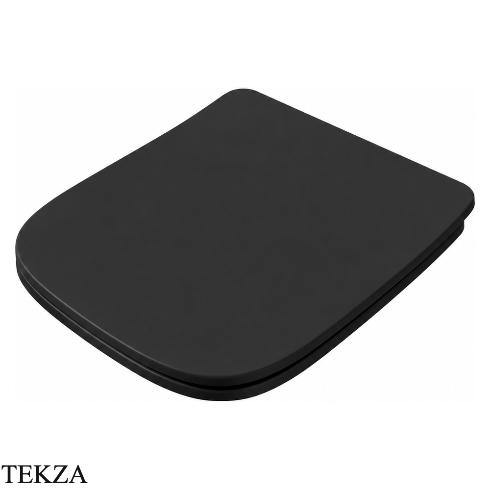ArtCeram A16 MINI сиденье с крышкой Slim быстросъёмное с микролифтом ASA002 17 71 nero matt/cr, черный матовый