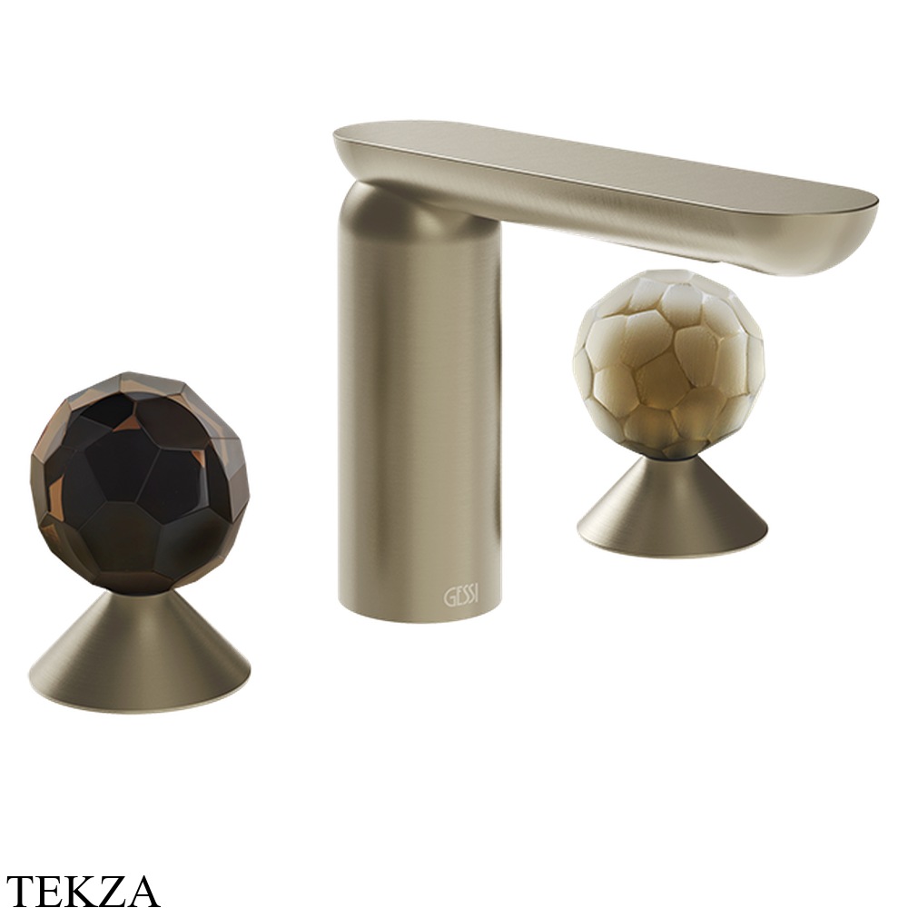 Gessi Perle Смеситель для раковины на 3 отв., без гарнитура 74245-149, нерж. сталь Brush / никель Brushed