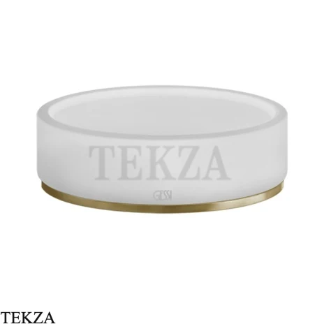 Gessi 316 ACCESSORIES Мыльница настольная, композит белый 54725-727, Brushed Brass PVD