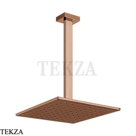 Gessi Rettangolo shower Верхний душ с потолочным кронштейном под размер 15199-030, Copper PVD