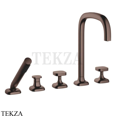 Dornbracht COYA Смеситель для ванны на 5 отверстий с гарнитуром 27522404-43, Dark Bronze сатинированный (PVD)