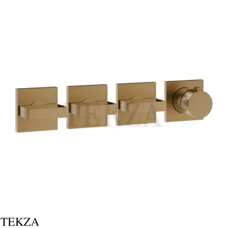 Gessi Rettangolo shower Термостат на 3 потока, внешняя часть 44336-791, Deep Bronze Brushed PVD