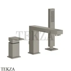 Gessi Rettangolo Смеситель на борт ванны с переключением на душ 20037-149, Finox Brushed Nickel