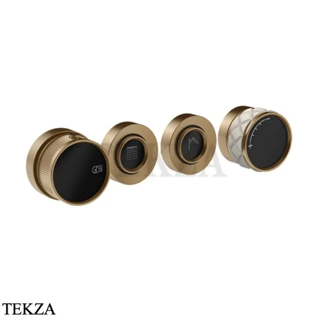 Gessi Pelle Tresse Термостат для душа на 2 потока, внешняя часть, 78234-448, Crème/ Deep Bronze Br. PVD