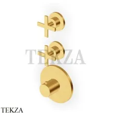 Zucchetti Gill Термостат для душа, 2 потока, внешняя часть ZGL5660.C41, brushed gold